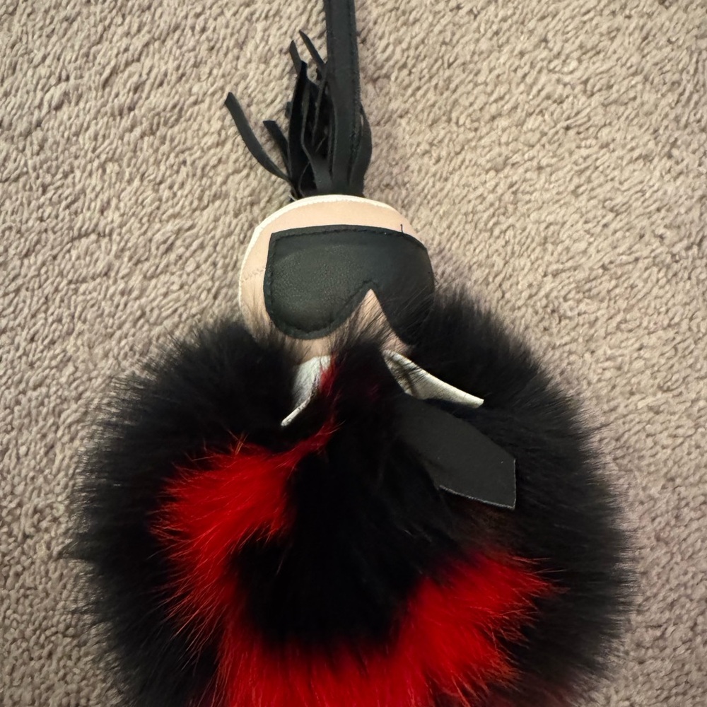 Fendi Bag Bugs Monster Fur Charm Keychain --Purple Black Multicolor
New